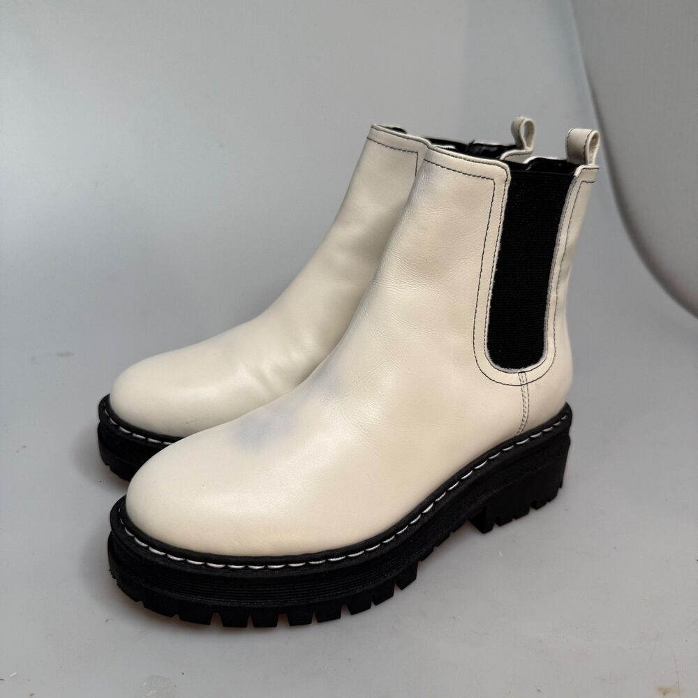 Marc Fisher “170” Ivory Leather Pull-On Ankle Boots Women’s Size 6M MLPADMIA - Picture 2 of 16